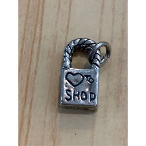 .925 Love to Shop Bag Sterling Silver Jewelry Charm #shop #heart